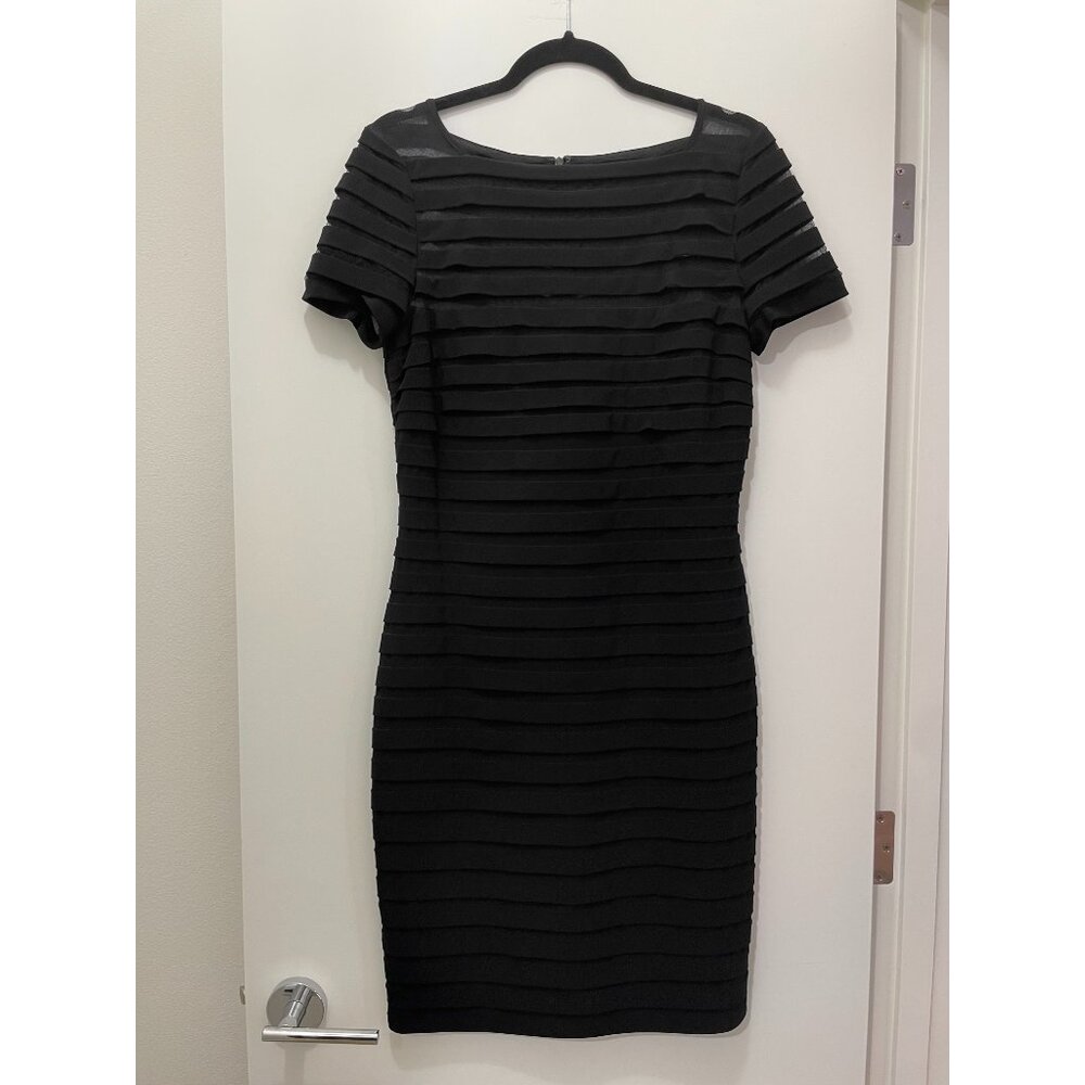 Tiered Mesh Midi Dress, Adrianna Papell, Size 8